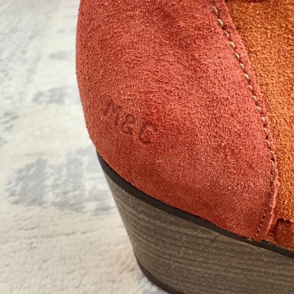 Brown and Tan Suede Patchwork Leather Booties - Picture 9 of 11